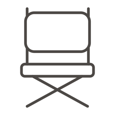 a black and white icon of a chair