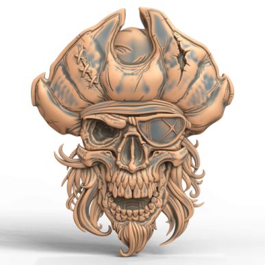 a skull with a pirate hat on it