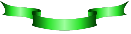 a green ribbon on a white background