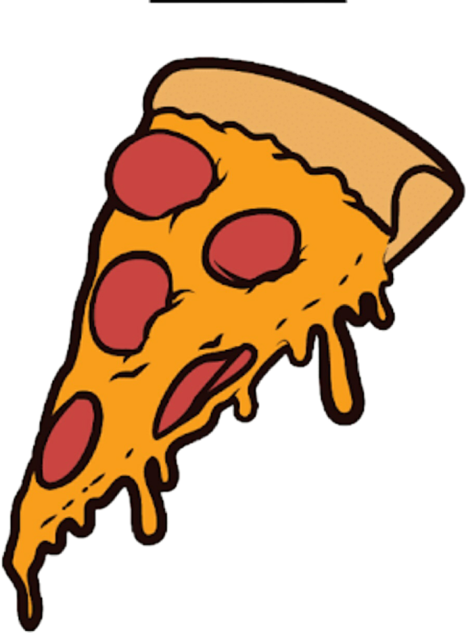 a slice of pizza on a white background