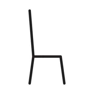 a black and white icon of a chair