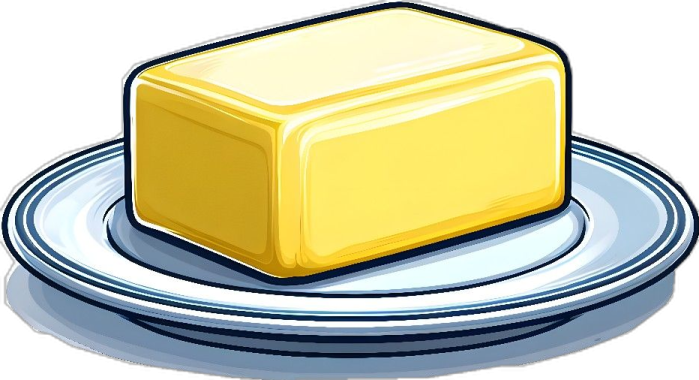 a piece of butter on a plate