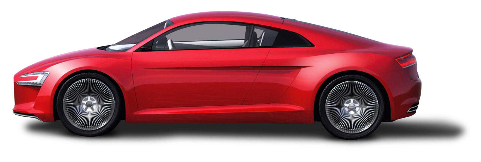 a red car on a white background