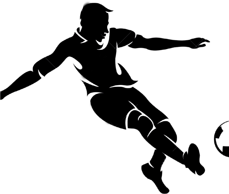 a soccer player kicking the ball