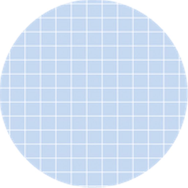 a white circle with blue squares on it