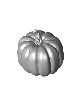 a silver pumpkin on a white background