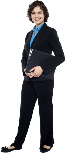 a man in a suit and tie holding a briefcase