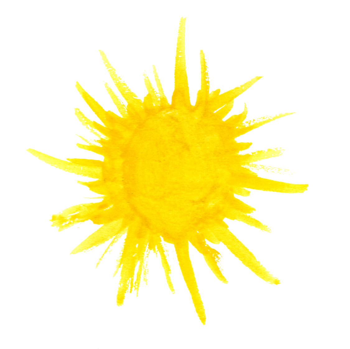 a yellow sun burst on a white background