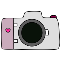 a camera with a heart on it