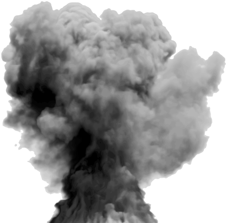 a black smoke cloud on a white background
