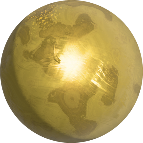 a golden globe on a white background