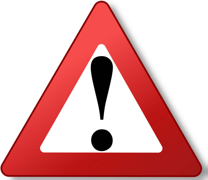 a red and white triangular sign with a question mark on it