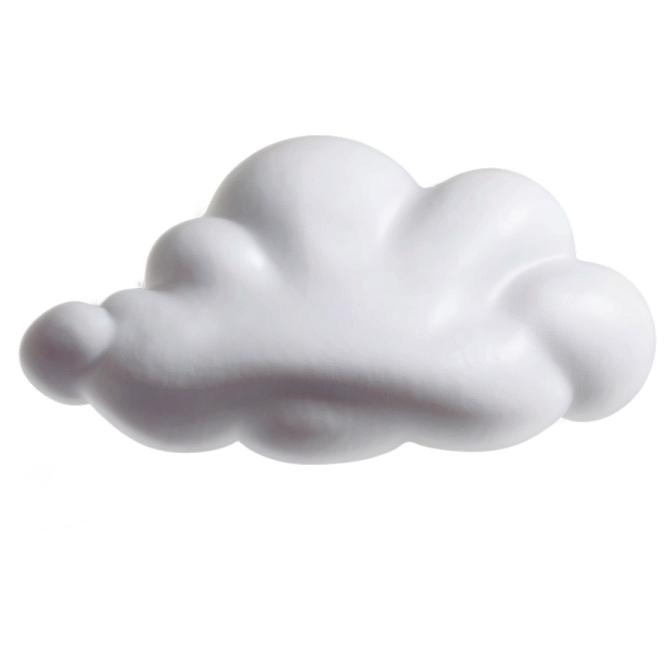 a small white cloud shaped object on a white background