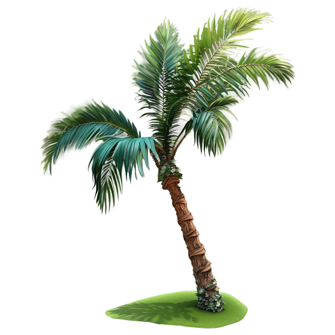 a palm tree on a white background