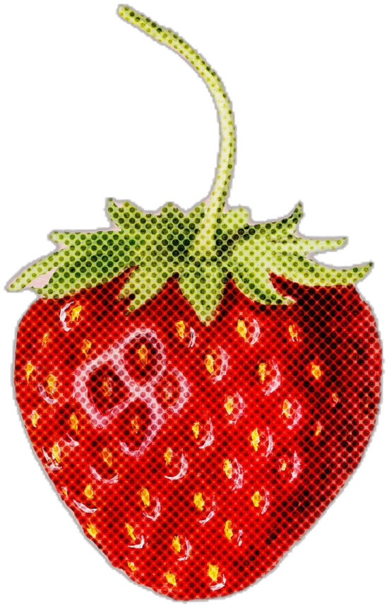 a drawing of a strawberry on a white background