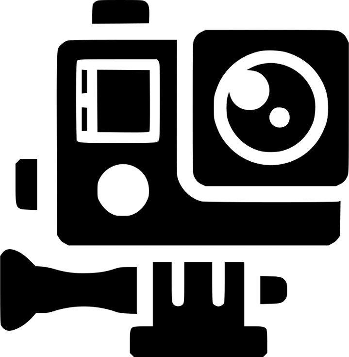 a black and white image of a camera