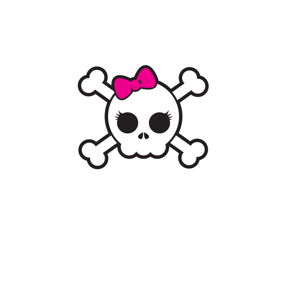 a skull with a bow on it's head