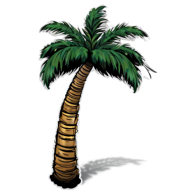 a palm tree on a white background