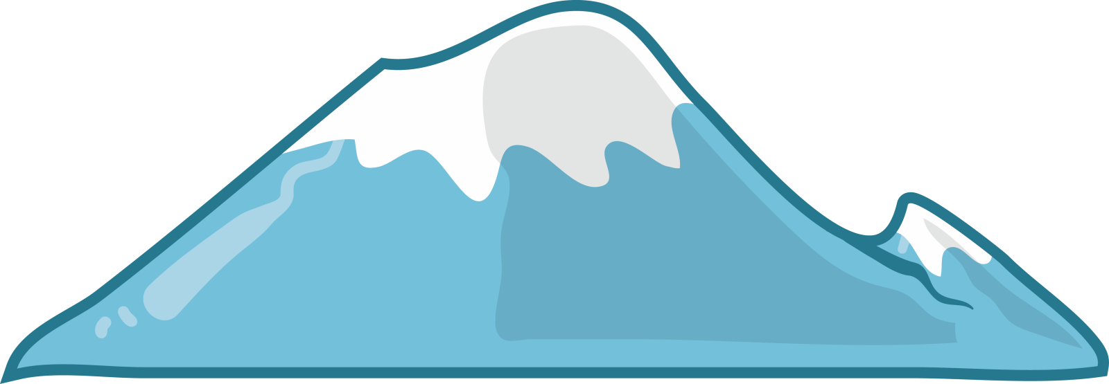 a blue mountain with snow on top