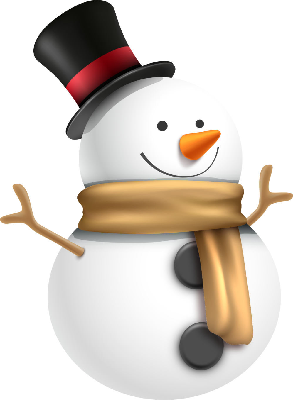 a snowman wearing a top hat and scarf
