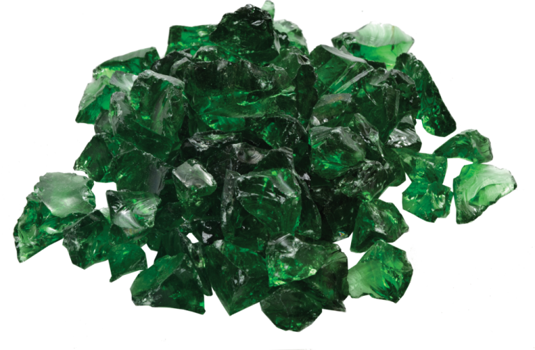 a pile of green crystals