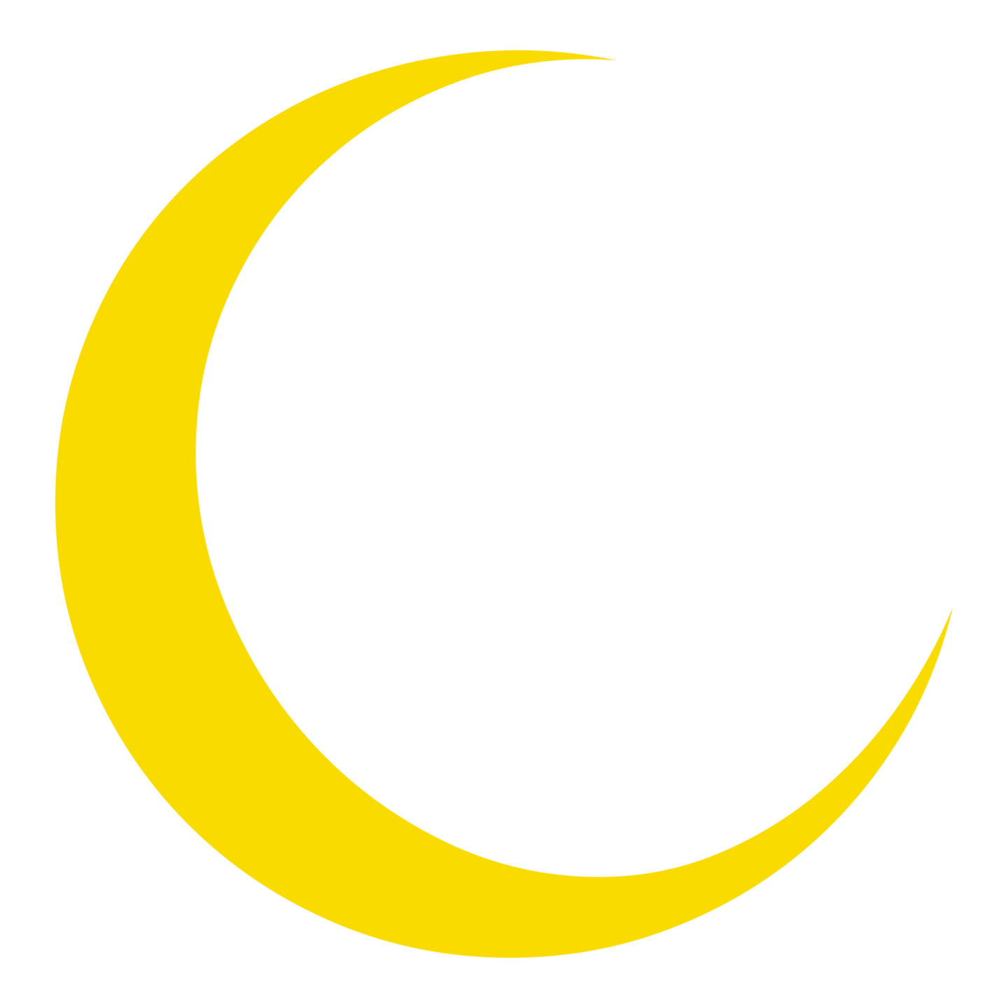 a crescent with the moon behind it