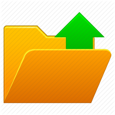 an orange folder icon with a green arrow