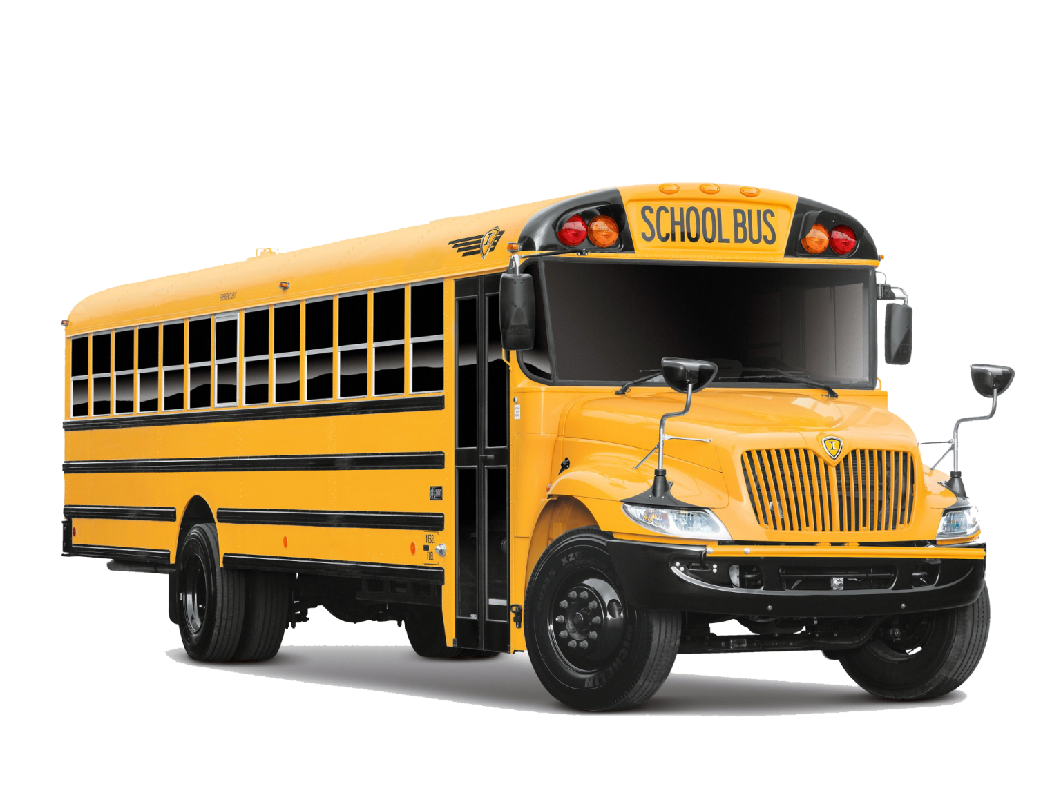 a yellow school bus on a white background