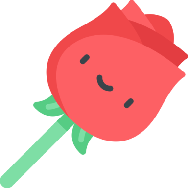a red rose with a green stem