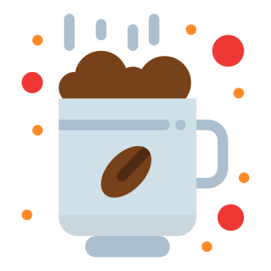 a mug filled with coffee beans