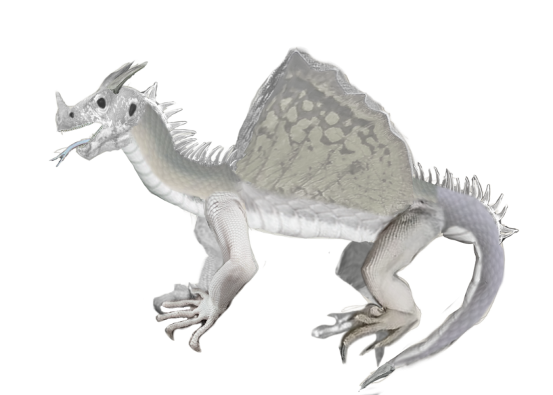 an image of a white and gray dragon