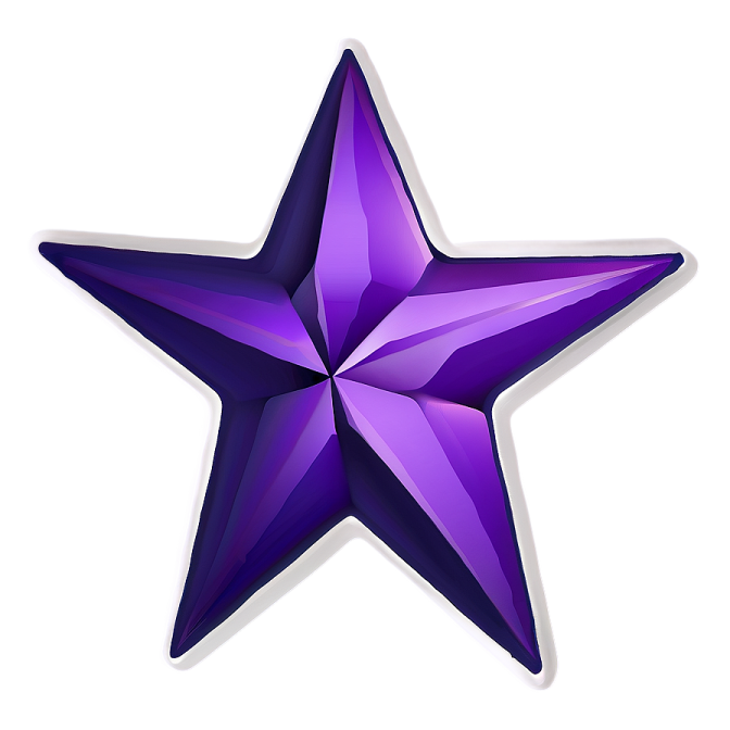 a purple star on a white background