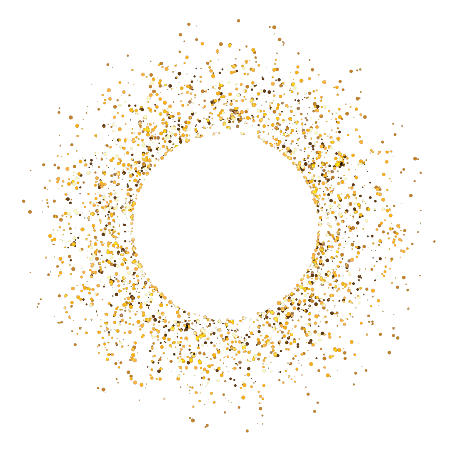 a circle made up of small gold dots