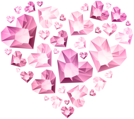 a heart made up of pink crystals