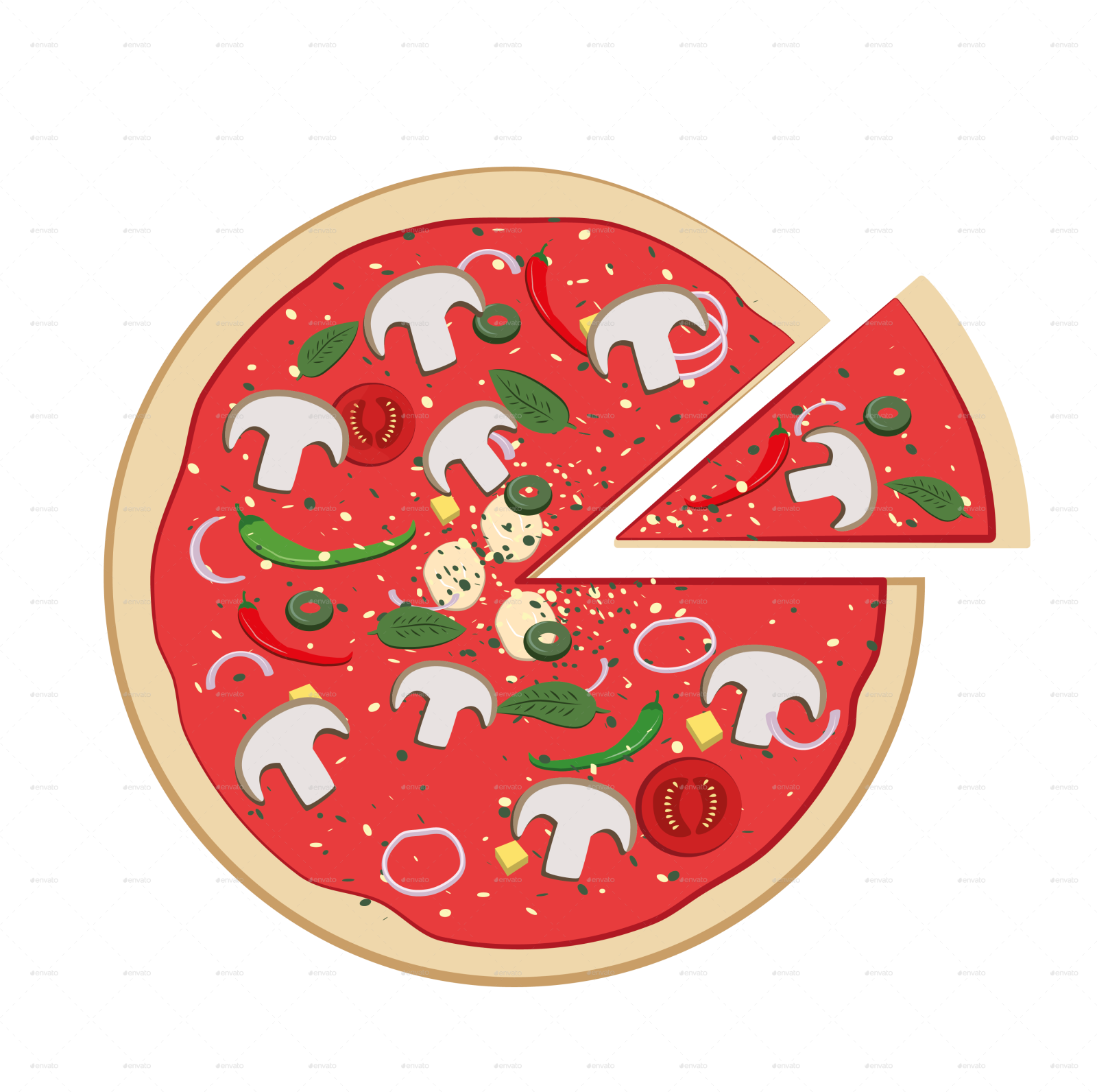 a pizza with different toppings on it