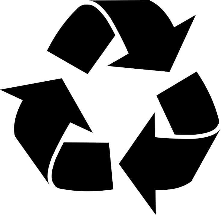 a black and white recycling symbol