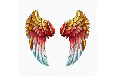 a pair of wings on a white background