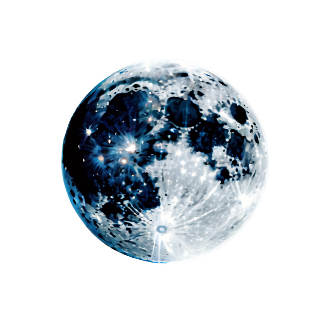 a blue and white sphere with stars on it