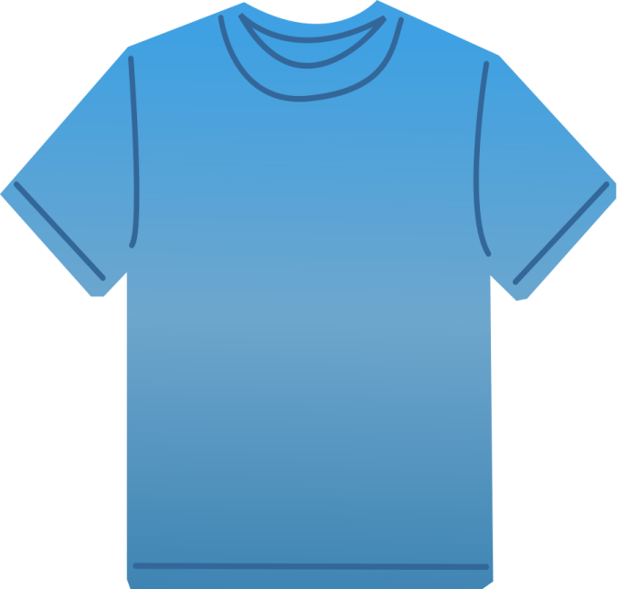 a blue t - shirt