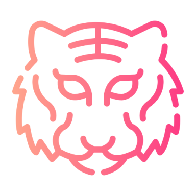 a pink and orange tiger head