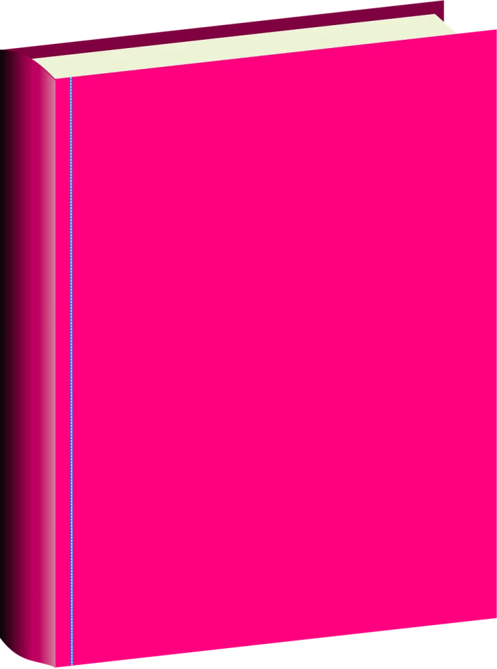 a pink book with a white cover