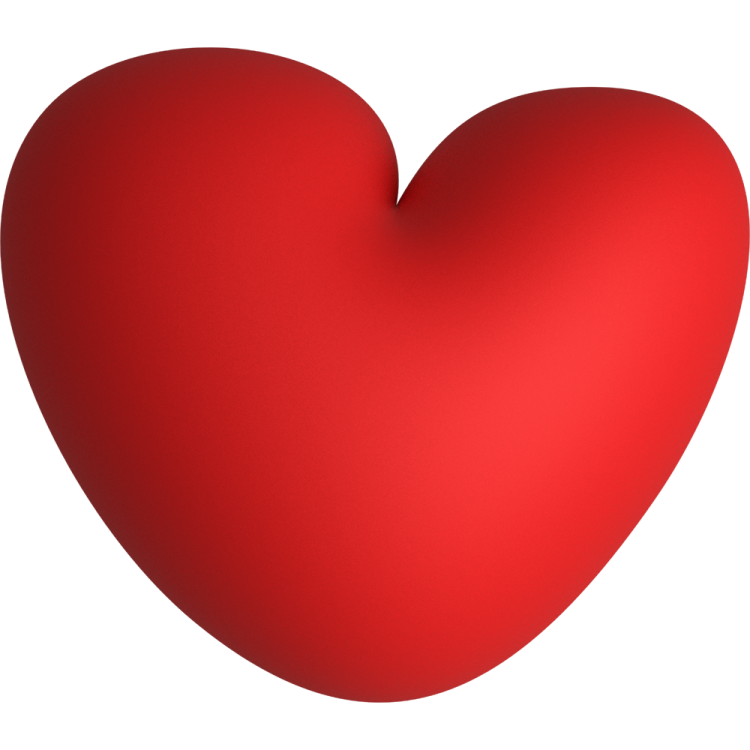 a red heart on a white background