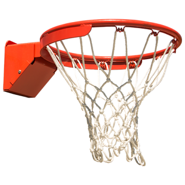 an orange basketball hoop with a white background