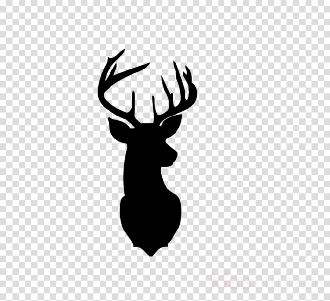 a deer head silhouetted on a transparent background