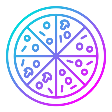 a slice of pizza on a white background
