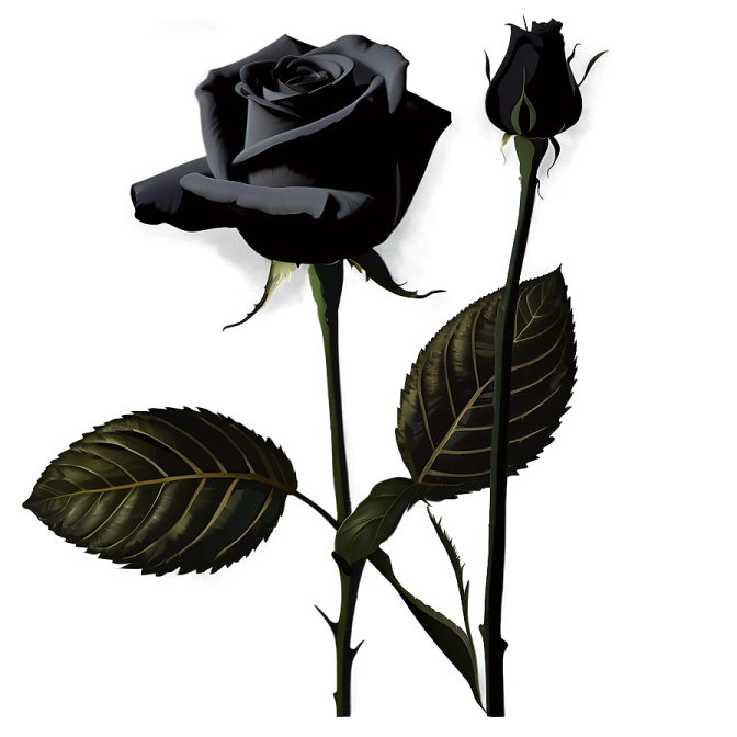 a black rose on a white background