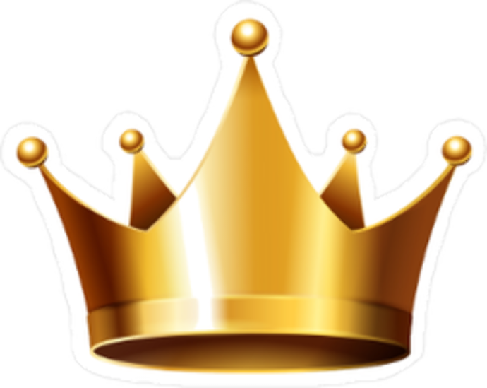 a gold crown on a white background