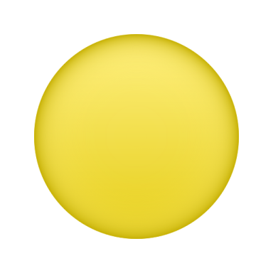 a yellow ball on a white background