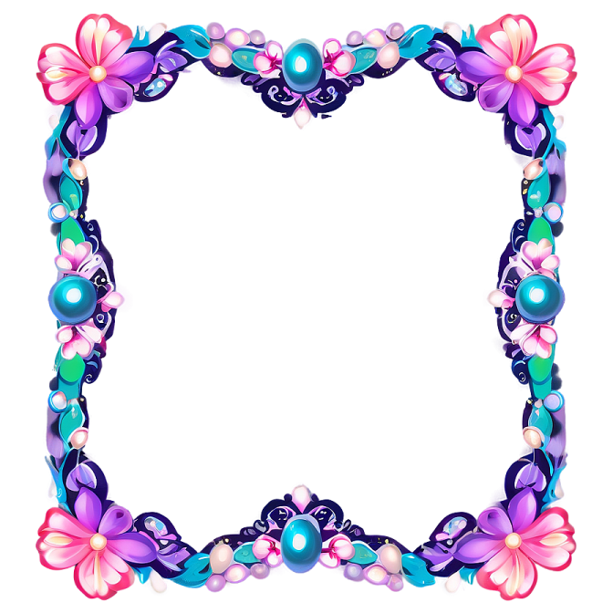 a colorful frame with flowers and butterflies