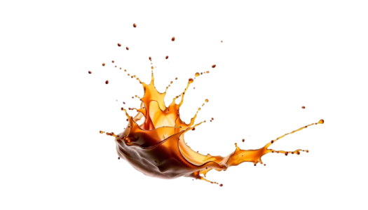 a splash of liquid on a white background